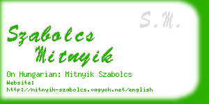 szabolcs mitnyik business card